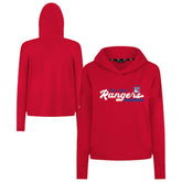 New York Rangers Levelwear Women's Sweet Monument Tri-Blend Cropped Pullover Hoodie - Red - NHL