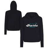 San Jose Sharks Levelwear Women's Sweet Monument Tri-Blend Cropped Pullover Hoodie - Black - NHL