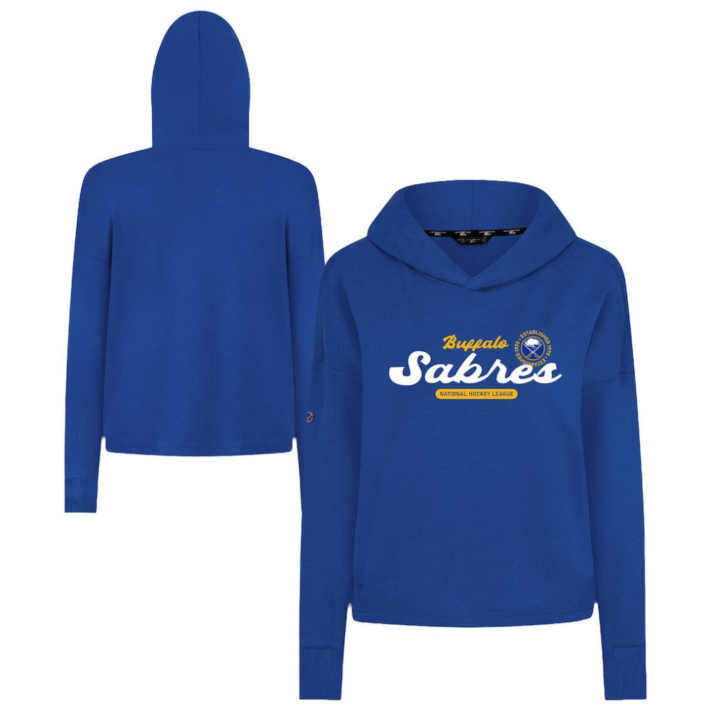 Buffalo Sabres Levelwear Women's Sweet Monument Tri-Blend Cropped Pullover Hoodie - Royal - NHL