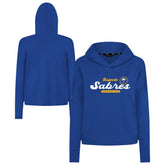 Buffalo Sabres Levelwear Women's Sweet Monument Tri-Blend Cropped Pullover Hoodie - Royal - NHL