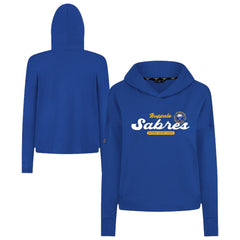Buffalo Sabres Levelwear Women's Sweet Monument Tri-Blend Cropped Pullover Hoodie - Royal - NHL