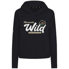 Minnesota Wild Levelwear Women's Sweet Monument Tri-Blend Cropped Pullover Hoodie - Black - NHL