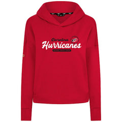 Carolina Hurricanes Levelwear Women's Sweet Monument Tri-Blend Cropped Pullover Hoodie - Red - NHL