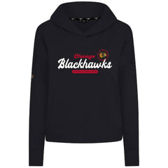 Chicago Blackhawks Levelwear Women's Sweet Monument Tri-Blend Cropped Pullover Hoodie - Black - NHL