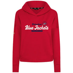 Columbus Blue Jackets Levelwear Women's Sweet Monument Tri-Blend Cropped Pullover Hoodie - Red - NHL