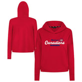 Montreal Canadiens Levelwear Women's Sweet Monument Tri-Blend Cropped Pullover Hoodie - Red - NHL