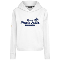 Toronto Maple Leafs Levelwear Women's Sweet Monument Tri-Blend Cropped Pullover Hoodie - White - NHL