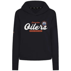 Edmonton Oilers Levelwear Women's Sweet Monument Tri-Blend Cropped Pullover Hoodie - Black - NHL