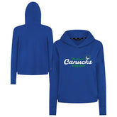 Vancouver Canucks Levelwear Women's Sweet Monument Tri-Blend Cropped Pullover Hoodie - Royal - NHL