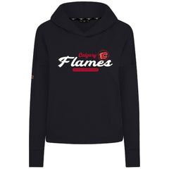 Calgary Flames Levelwear Women's Sweet Monument Tri-Blend Cropped Pullover Hoodie - Black - NHL