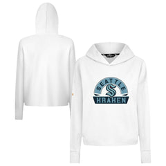 Seattle Kraken Levelwear Women's Sweet Banner Arch Tri-Blend Cropped Pullover Hoodie - White - NHL