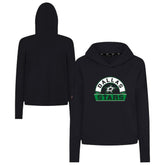 Dallas Stars Levelwear Women's Sweet Banner Arch Tri-Blend Cropped Pullover Hoodie - Black - NHL