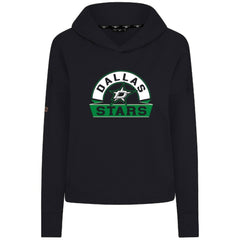 Dallas Stars Levelwear Women's Sweet Banner Arch Tri-Blend Cropped Pullover Hoodie - Black - NHL