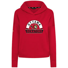 Ottawa Senators Levelwear Women's Sweet Banner Arch Tri-Blend Cropped Pullover Hoodie - Red - NHL