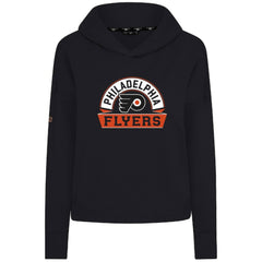 Philadelphia Flyers Levelwear Women's Sweet Banner Arch Tri-Blend Cropped Pullover Hoodie - Black - NHL