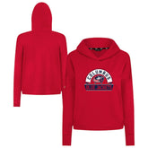 Columbus Blue Jackets Levelwear Women's Sweet Banner Arch Tri-Blend Cropped Pullover Hoodie - Red - NHL