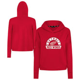 Detroit Red Wings Levelwear Women's Sweet Banner Arch Tri-Blend Cropped Pullover Hoodie - Red - NHL
