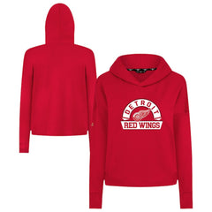 Detroit Red Wings Levelwear Women's Sweet Banner Arch Tri-Blend Cropped Pullover Hoodie - Red - NHL