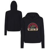 Minnesota Wild Levelwear Women's Sweet Banner Arch Tri-Blend Cropped Pullover Hoodie - Black - NHL