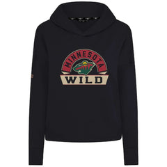 Minnesota Wild Levelwear Women's Sweet Banner Arch Tri-Blend Cropped Pullover Hoodie - Black - NHL