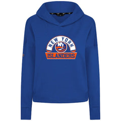 New York Islanders Levelwear Women's Sweet Banner Arch Tri-Blend Cropped Pullover Hoodie - Royal - NHL