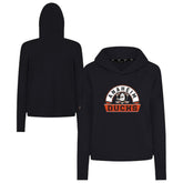 Anaheim Ducks Levelwear Women's Sweet Banner Arch Tri-Blend Cropped Pullover Hoodie - Black - NHL