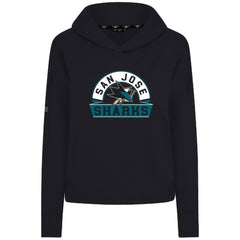 San Jose Sharks Levelwear Women's Sweet Banner Arch Tri-Blend Cropped Pullover Hoodie - Black - NHL