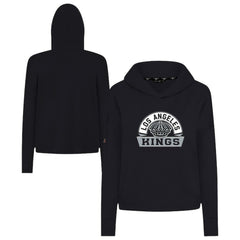 Los Angeles Kings Levelwear Women's Sweet Banner Arch Tri-Blend Cropped Pullover Hoodie - Black - NHL