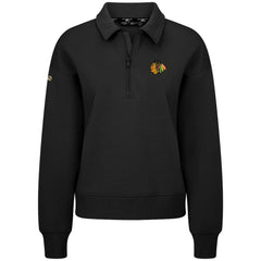 Chicago Blackhawks Levelwear Women's Canmore Quarter-Zip Pullover - Black - NHL