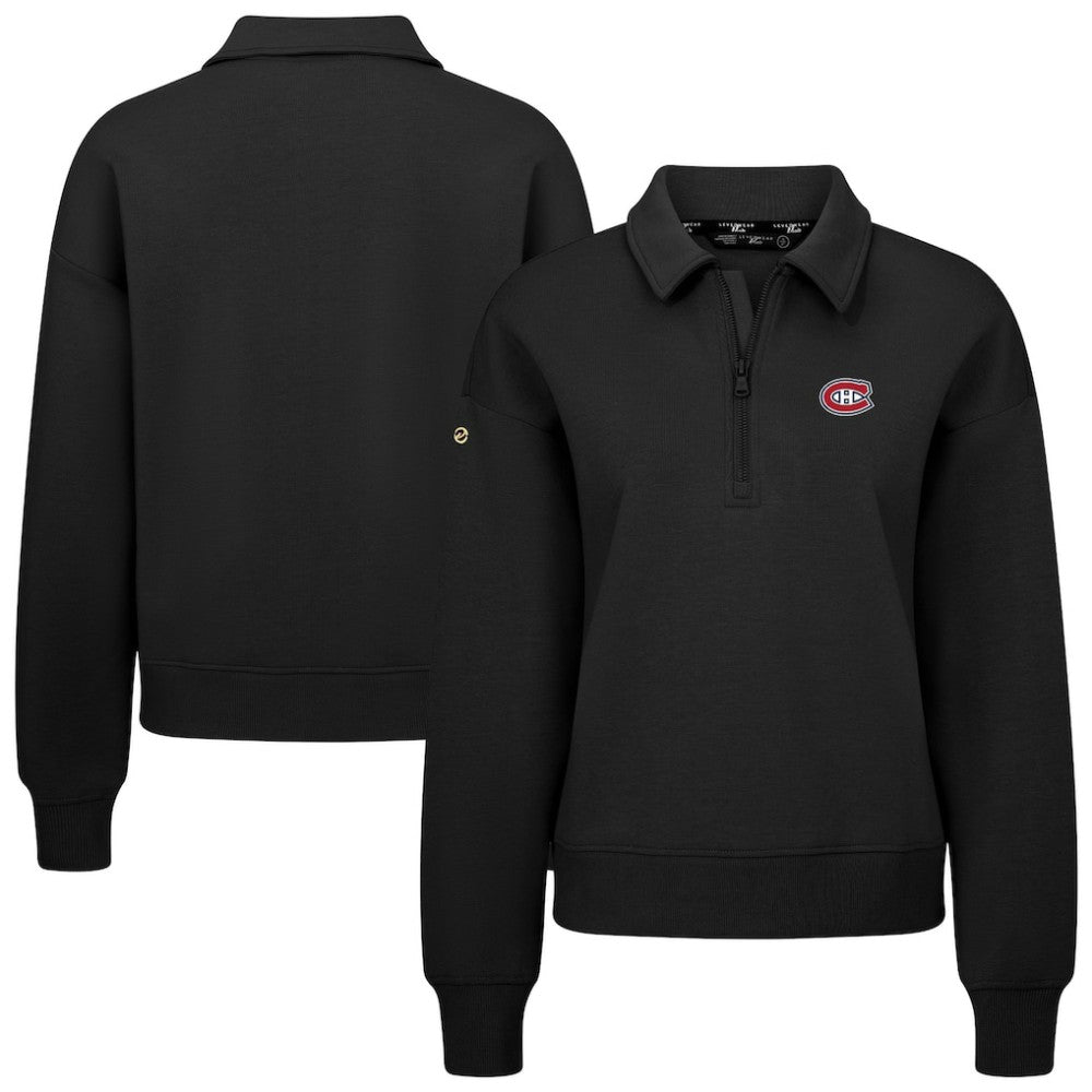 Montreal Canadiens Levelwear Women's Canmore Quarter-Zip Pullover - Black - NHL