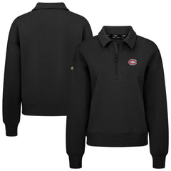 Montreal Canadiens Levelwear Women's Canmore Quarter-Zip Pullover - Black - NHL