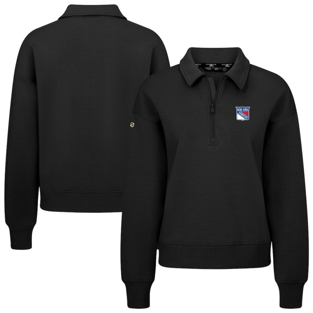 New York Rangers Levelwear Women's Canmore Quarter-Zip Pullover - Black - NHL