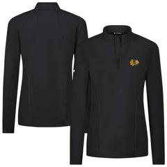 Chicago Blackhawks Levelwear Women's Upright Quarter-Zip Pullover - Black - NHL