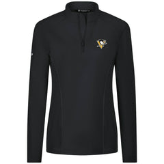 Pittsburgh Penguins Levelwear Women's Upright Quarter-Zip Pullover - Black - NHL
