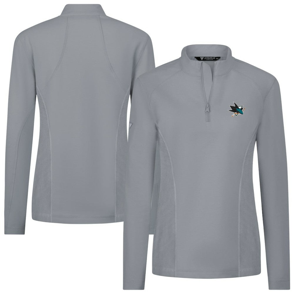 San Jose Sharks Levelwear Women's Upright Quarter-Zip Pullover - Gray - NHL