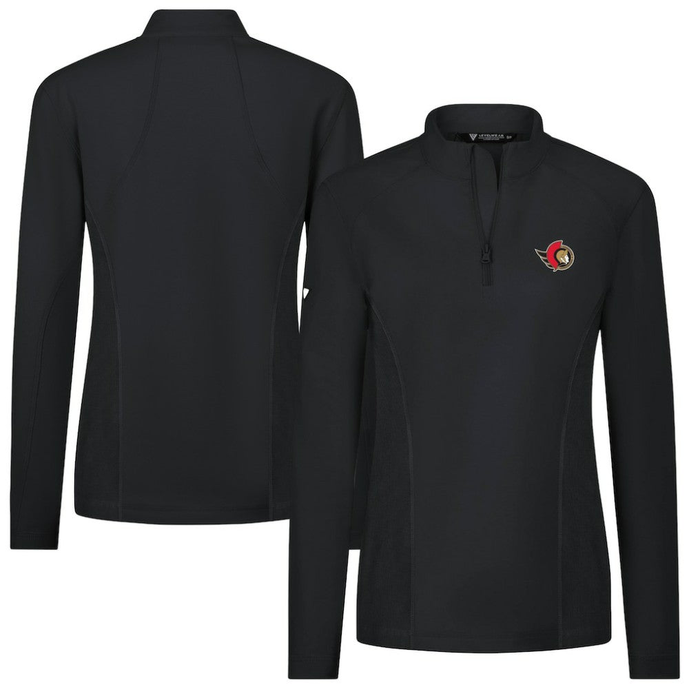 Ottawa Senators Levelwear Women's Upright Quarter-Zip Pullover - Black - NHL