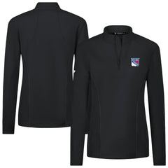 New York Rangers Levelwear Women's Upright Quarter-Zip Pullover - Black - NHL