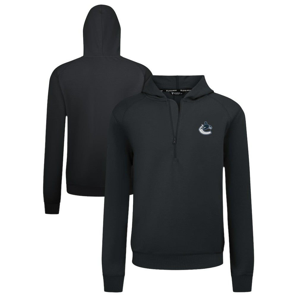 Vancouver Canucks Levelwear Technic Quarter-Zip Pullover Hoodie - Black - NHL