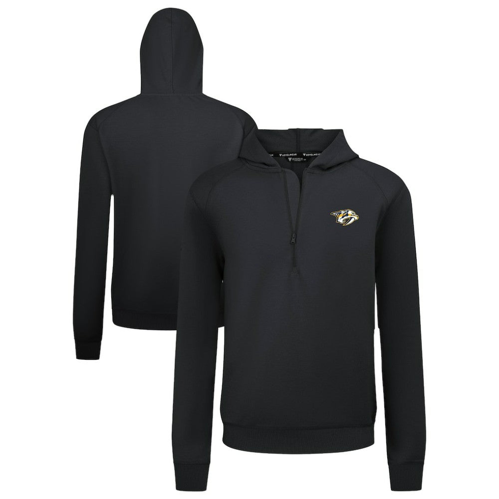Nashville Predators Levelwear Technic Quarter-Zip Pullover Hoodie - Black - NHL