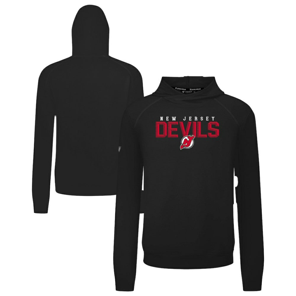 New Jersey Devils Levelwear Mandate Carve Tri-Blend Pullover Hoodie - Black - NHL