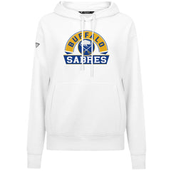 Buffalo Sabres Levelwear Women's Adorn Banner Arch Pullover Hoodie - White - NHL