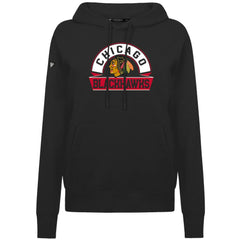 Chicago Blackhawks Levelwear Women's Adorn Banner Arch Pullover Hoodie - Black - NHL