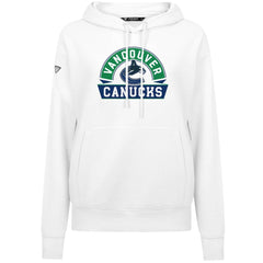 Vancouver Canucks Levelwear Women's Adorn Banner Arch Pullover Hoodie - White - NHL