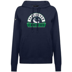Vancouver Canucks Levelwear Women's Adorn Banner Arch Pullover Hoodie - Navy - NHL