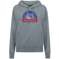 New York Rangers Levelwear Women's Adorn Banner Arch Pullover Hoodie - Gray - NHL