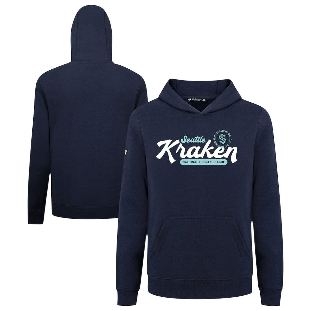 Seattle Kraken Levelwear Youth Podium Monument Pullover Hoodie - Navy - NHL