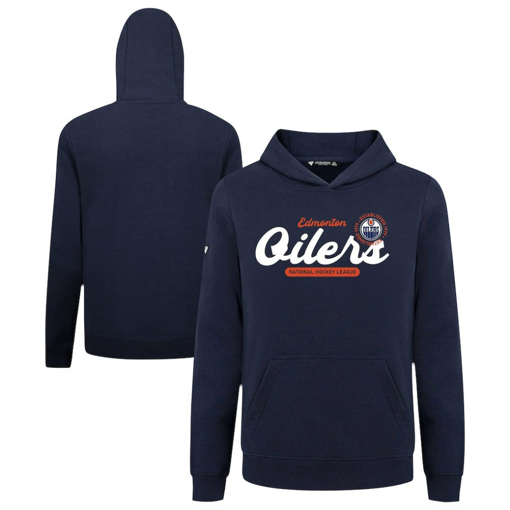 Edmonton Oilers Levelwear Youth Podium Monument Pullover Hoodie - Navy - NHL