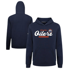 Edmonton Oilers Levelwear Youth Podium Monument Pullover Hoodie - Navy - NHL