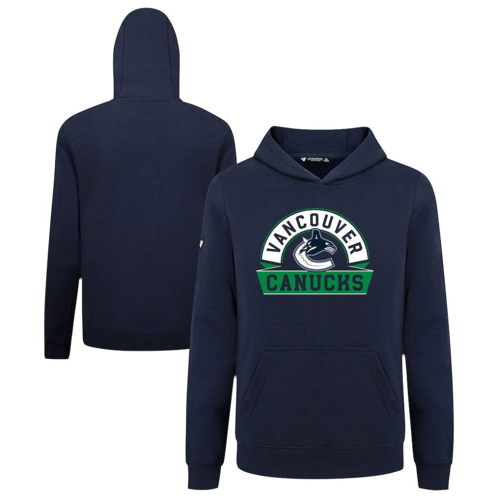 Vancouver Canucks Levelwear Youth Podium Banner Arch Pullover Hoodie - Navy - NHL