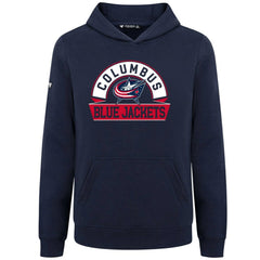 Columbus Blue Jackets Levelwear Youth Podium Banner Arch Pullover Hoodie - Navy - NHL